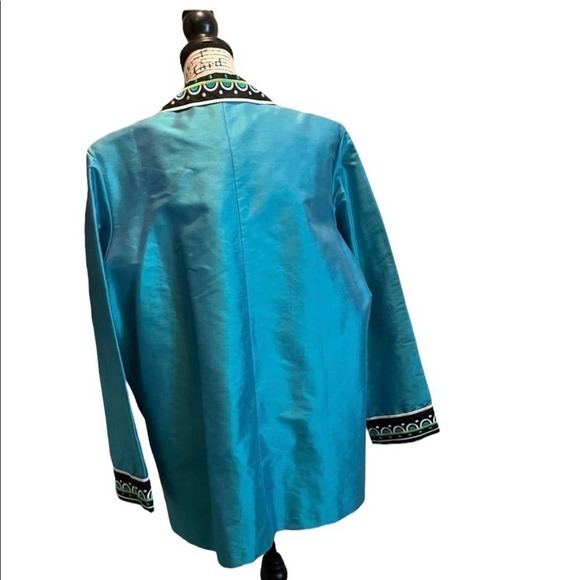 Bob Mackie Qvc Blazer Jacket Blue Size Large Oversized Funky Formal Statement - Picture 4 of 10